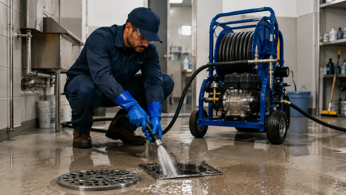 Floor Drain Hydro Jet Cleaning in Traver