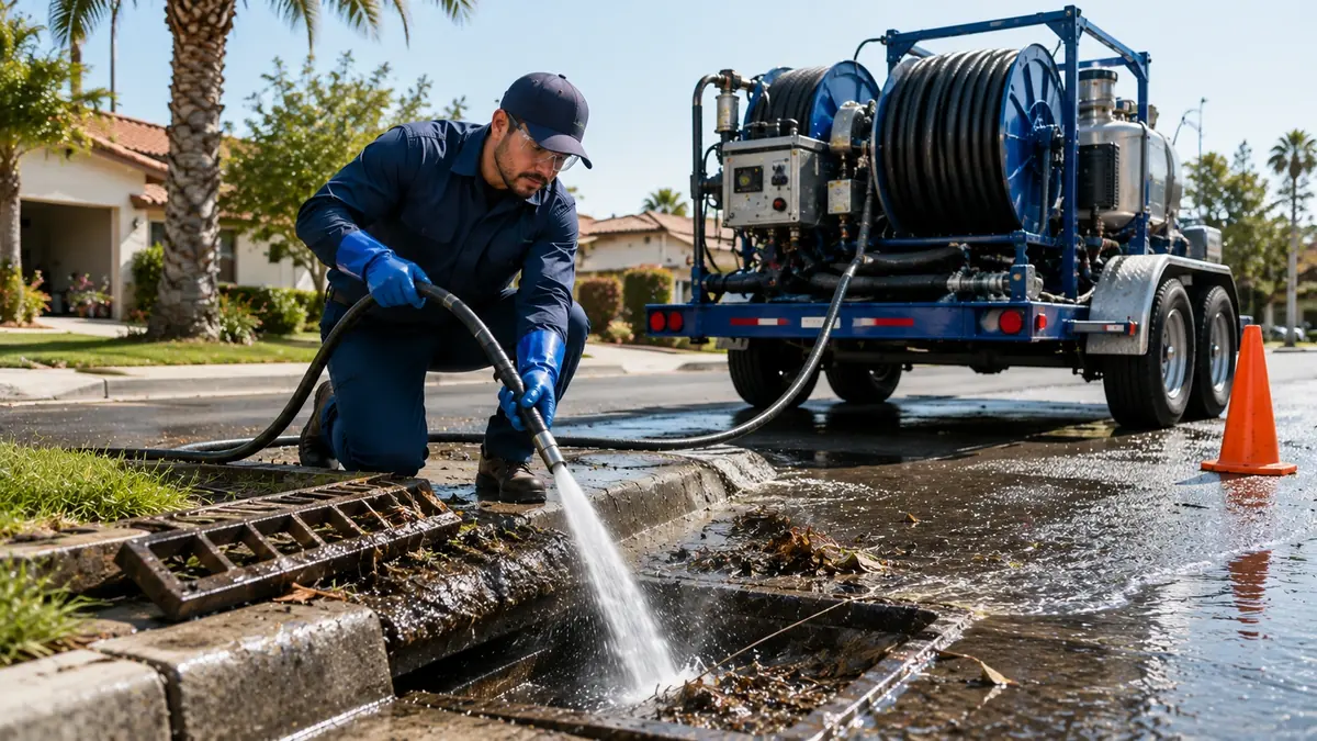 Storm Drain Hydro Jet Cleaning in Traver